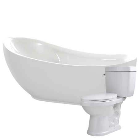 ANZZI Talyah 71" Acrylic Soaking Bathtub with Talos 1.6 GPF Flush Toilet FTAZ090-T065